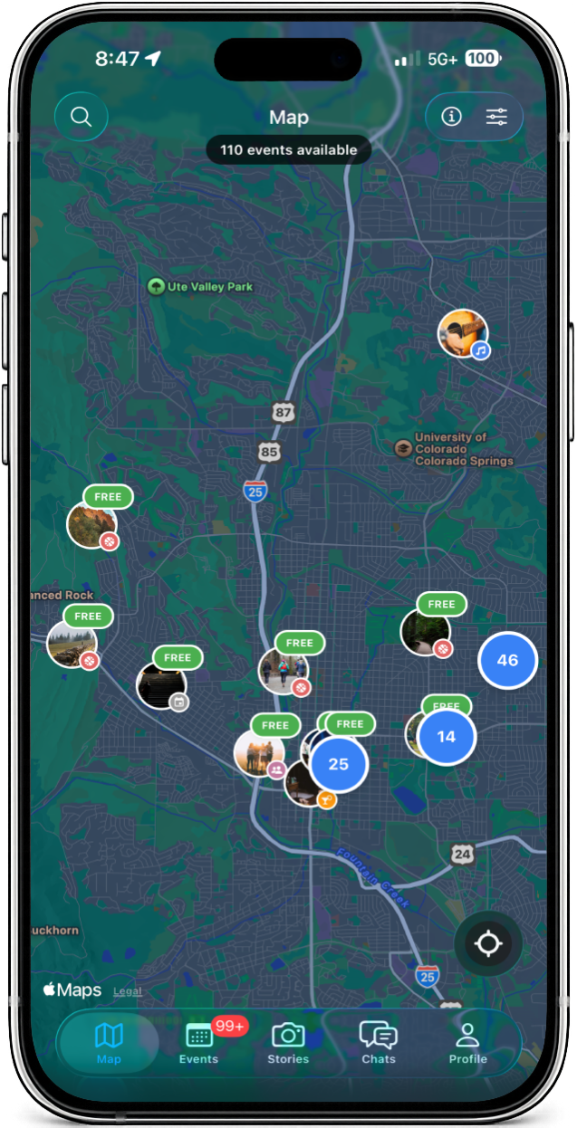 FindNity All Events Screen